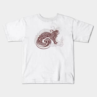 Cat illustration in tattoo style Kids T-Shirt